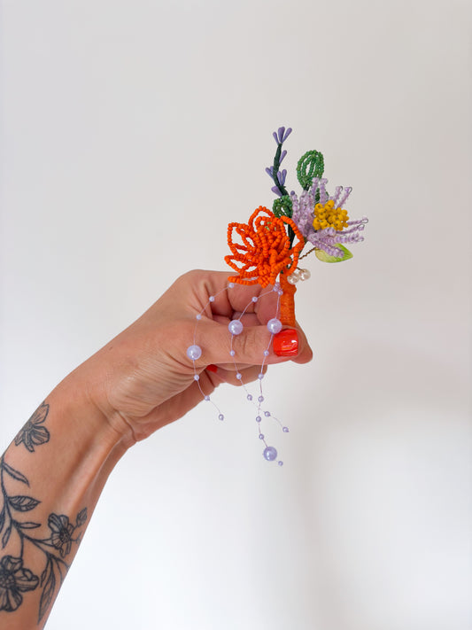 Colourful Beaded Wedding Buttonhole