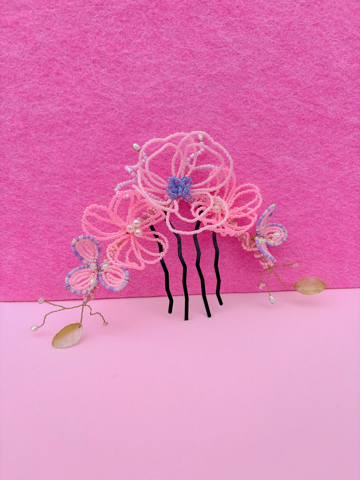 Pastel Beaded Bridal Hair Vine with Comb | Handmade Wedding Hair Accessory UK