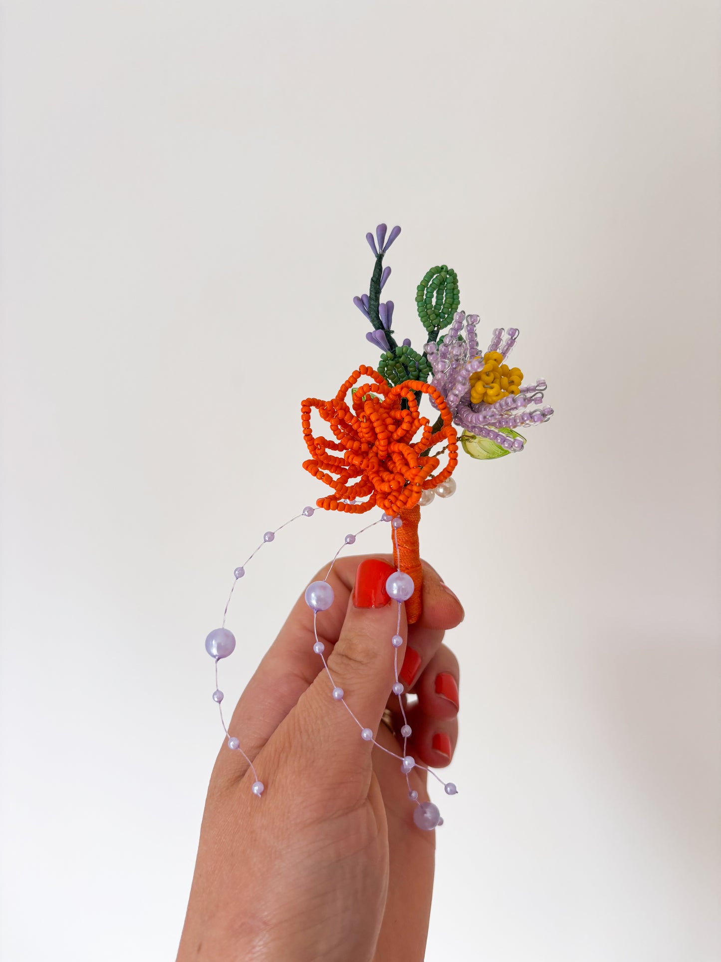 Colourful Beaded Wedding Buttonhole