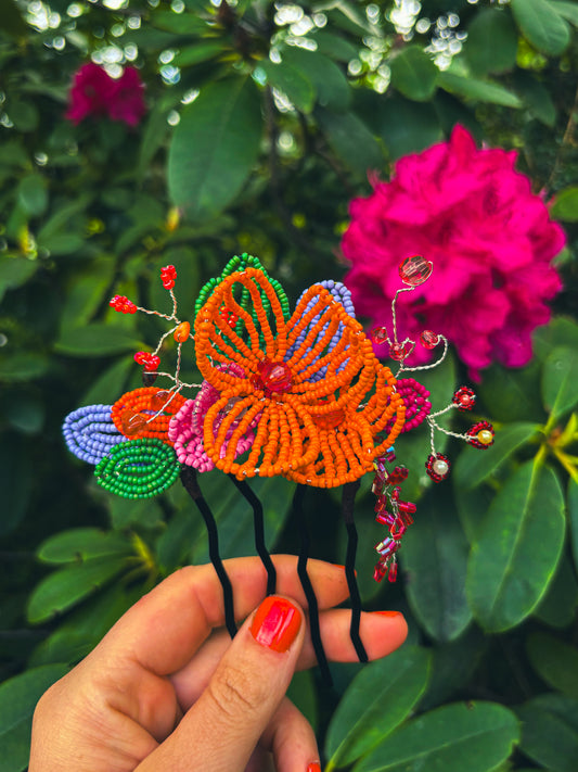 Colourful Beaded Wedding Hair Comb