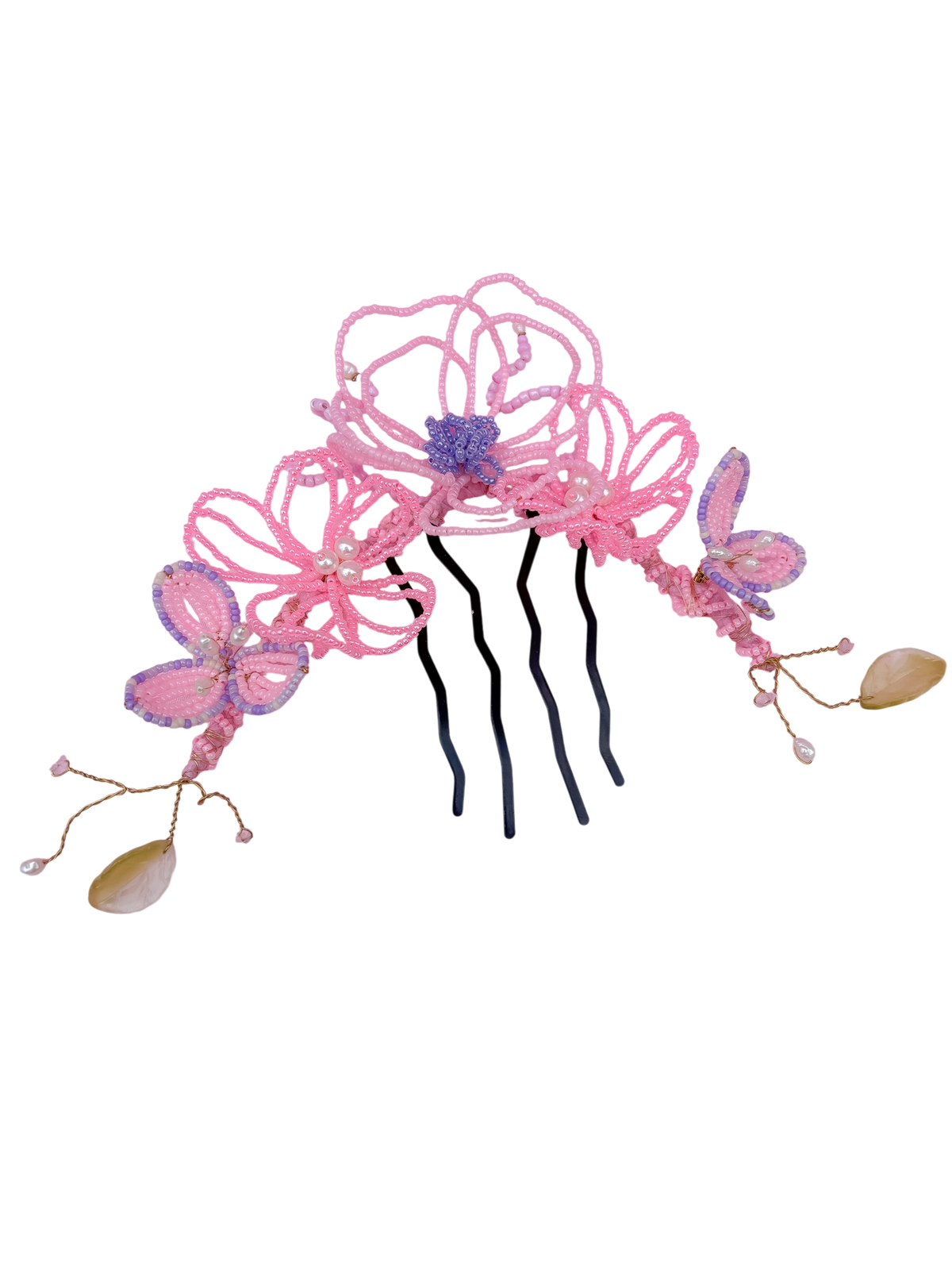 Pastel Beaded Bridal Hair Vine with Comb | Handmade Wedding Hair Accessory UK